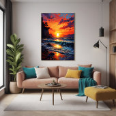 Vibrant Ocean Sunset - Kustkunst Poster