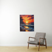Vibrant Ocean Sunset - Kustkunst Wandkleed (In situ)
