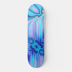 Vibrant Ombre Blue Roze Abstracte kunst Skateboard