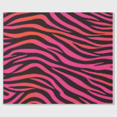 Vibrant Orange and Pink Zebra Stripe Pattern Cadeaupapier (Vlak)