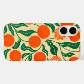 Vibrant Orange Citrus Botanical Pattern  Case-Mate iPhone Case (Achterkant (horizontaal))