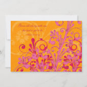 Vibrant Orange et Faire-part de mariage floral ros (Dos)