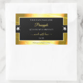 Vibrant orange noir brillant brillant Étiquette pr (Sac)