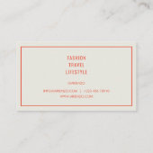 Vibrant Orange Retro Carte de visite des médias so (Dos)