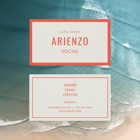 Vibrant Orange Retro Carte de visite des médias so