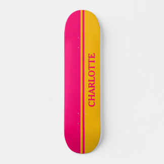 Vibrant Oranje en warm roze Skateboard
