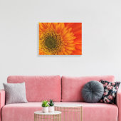 Vibrant Oranje Gerbera Daisy StretchedCanvas Afdru Canvas Afdruk (Insitu (Woonkamer))