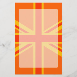 Vibrant Oranje Union Jack British Flag Swag Briefpapier