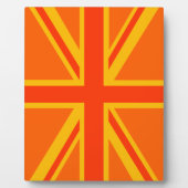 Vibrant Oranje Union Jack British Flag Swag Fotoplaat (Voorkant)