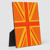 Vibrant Oranje Union Jack British Flag Swag Fotoplaat (Zijkant)
