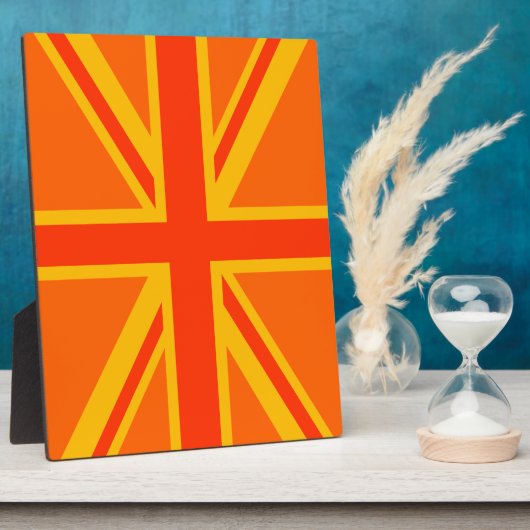 Vibrant Oranje Union Jack British Flag Swag Fotoplaat (Zijkant)