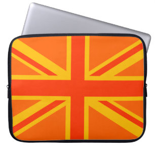 Vibrant Oranje Union Jack British Flag Swag Laptop Sleeve