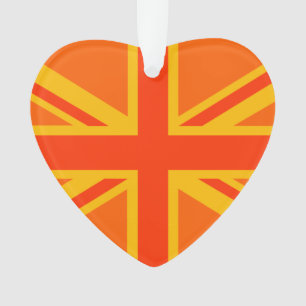 Vibrant Oranje Union Jack British Flag Swag Ornament