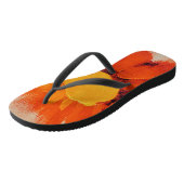 Vibrant Oranje zonnebloem Teenslippers (Schuin)
