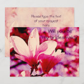 Vibrant paars en roze magnolia kaart (Voorkant / Achterkant)