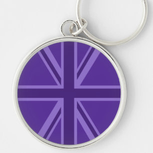 Vibrant Paars Union Jack Sleutelhanger