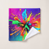 Vibrant Paint Burst Design (Gant de toilette)