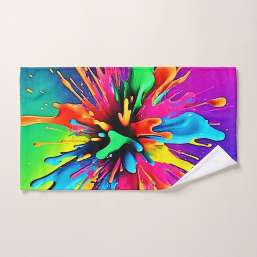 Vibrant Paint Burst Design (Serviette à main)