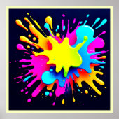 Vibrant Paint Splash Abstracte kunst Poster (Voorkant)
