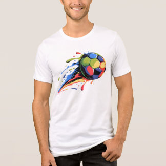 Vibrant Paint Splatter Soccer Ball Dynamic Sports  Tri-Blend Shirt