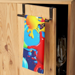Vibrant Paint Spletters: een vet kleuren statement Theedoek