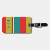 Vibrant Palette Stripe Monogram Bagagelabel (Voorkant horizontaal)