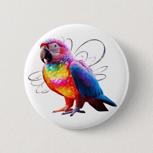 Vibrant Parrot Ronde Button 5,7 Cm (Voorkant)