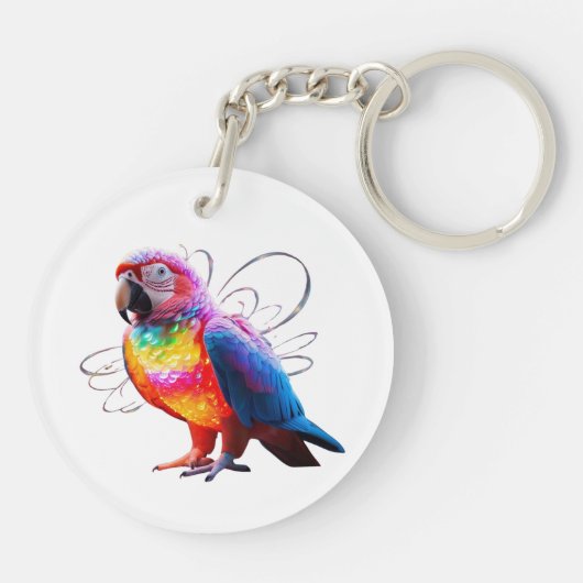 Vibrant Parrot Sleutelhanger (Achterkant)