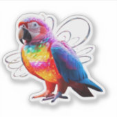 Vibrant Parrot Sticker (Voorkant)