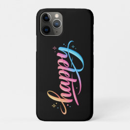 Vibrant Pastel Gradient HAPPY Typography - Modern  iPhone 11 Pro Hoesje