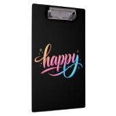 Vibrant Pastel Gradient HAPPY Typography - Modern Klembord (Rechts)