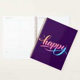 Vibrant Pastel Gradient HAPPY Typography - Modern  Planner