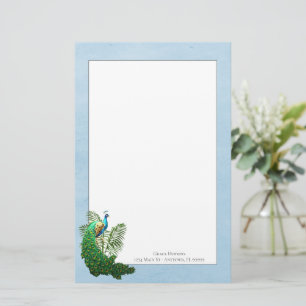 Vibrant Peacock Blauwe bakkerij Briefpapier