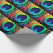 Vibrant Peacock Feather Cadeaupapier (Hoek)