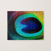 Vibrant Peacock Feather Legpuzzel (Horizontaal)