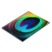 Vibrant Peacock Feather Notitieboek (Linkerzijde)