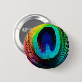 Vibrant Peacock Feather Ronde Button 5,7 Cm (Voorkant /achterkant)