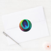 Vibrant Peacock Feather Ronde Sticker (Envelop)