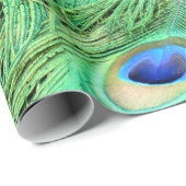 Vibrant Peacock Feathers Cadeaupapier (Rol Hoek)