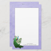 Vibrant Peacock | Lavender Stationery Briefpapier (Voorkant / Achterkant)