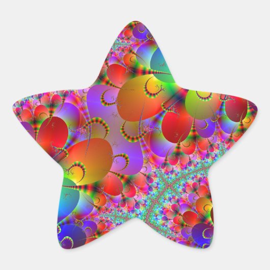 Vibrant Peacococks Ster Sticker (Voorkant)