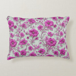 Vibrant Pink Floral Pattern With Magenta Flowers Accent Kussen