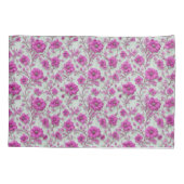 Vibrant Pink Floral Pattern With Magenta Flowers Kussensloop (Achterkant)