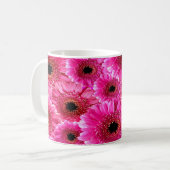 Vibrant Pink Gerbera Daisy Pattern Mug | Bold Flor (Devant gauche)