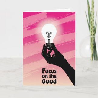 Vibrant Pink Lightbulb Idea Focus on the Good card Kaart
