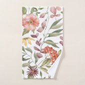 vibrant pink, orange and yellow flowers pattern  (Serviette à main)