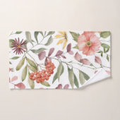 vibrant pink, orange and yellow flowers pattern  bad handdoek (Handdoek)