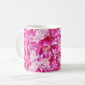Vibrant Pink Peony Floral Classic Mug (Devant gauche)
