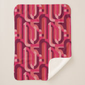vibrant pink retro abstract pattern sherpa deken (Voorkant)