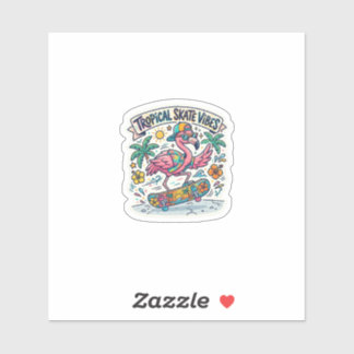 Vibrant Pink Summer Skater Decal Sticker